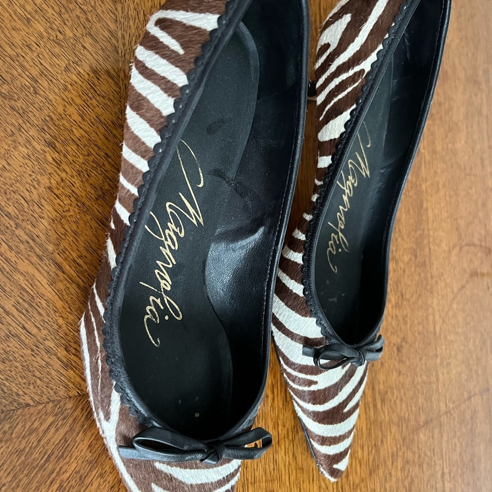 Magnolia Zebra Print Pony Hair Kitten Pumps